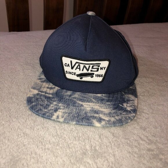 VANS CA NY Since 1966 Patch Navy Acid Wash Snapback Hat Cap Adjustable - Picture 2 of 9